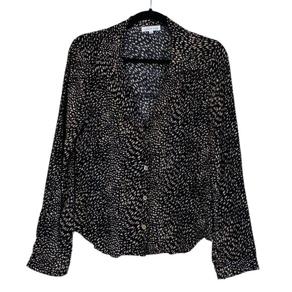 Little Lies Animal Print Button Up Blouse Sz S - Picture 8 of 8